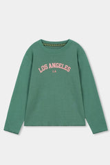 GIRLS RIB GATHERING SWEAT SHIRT