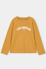 GIRLS RIB GATHERING SWEAT SHIRT