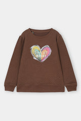 GIRLS "HEART SEQUINECE EMBROIDERED" SWEAT SHIRT