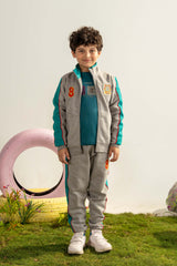 BOYS MOCK NECK ZIPPER CORD SET