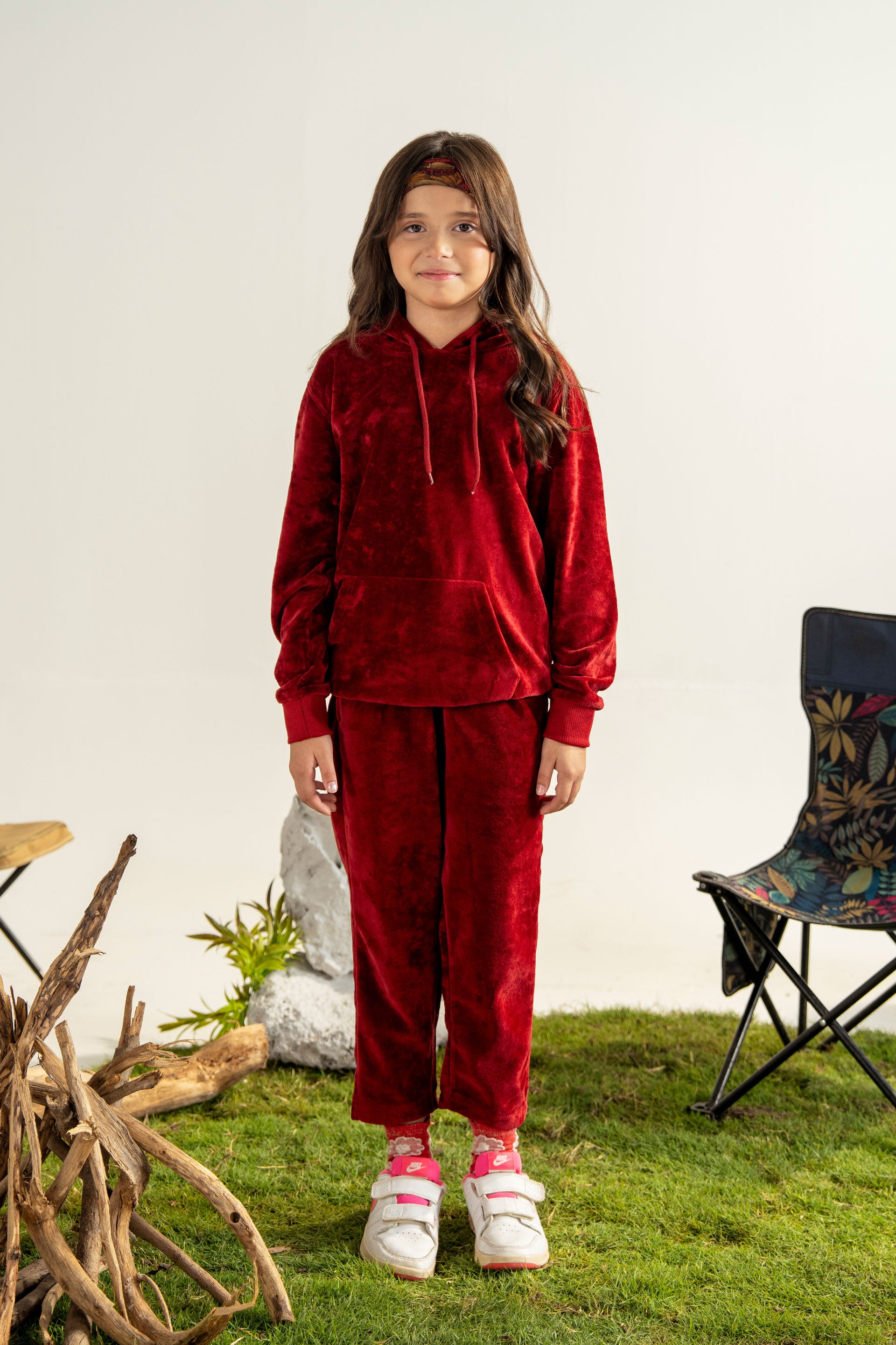 GIRLS VELVET CORD SET