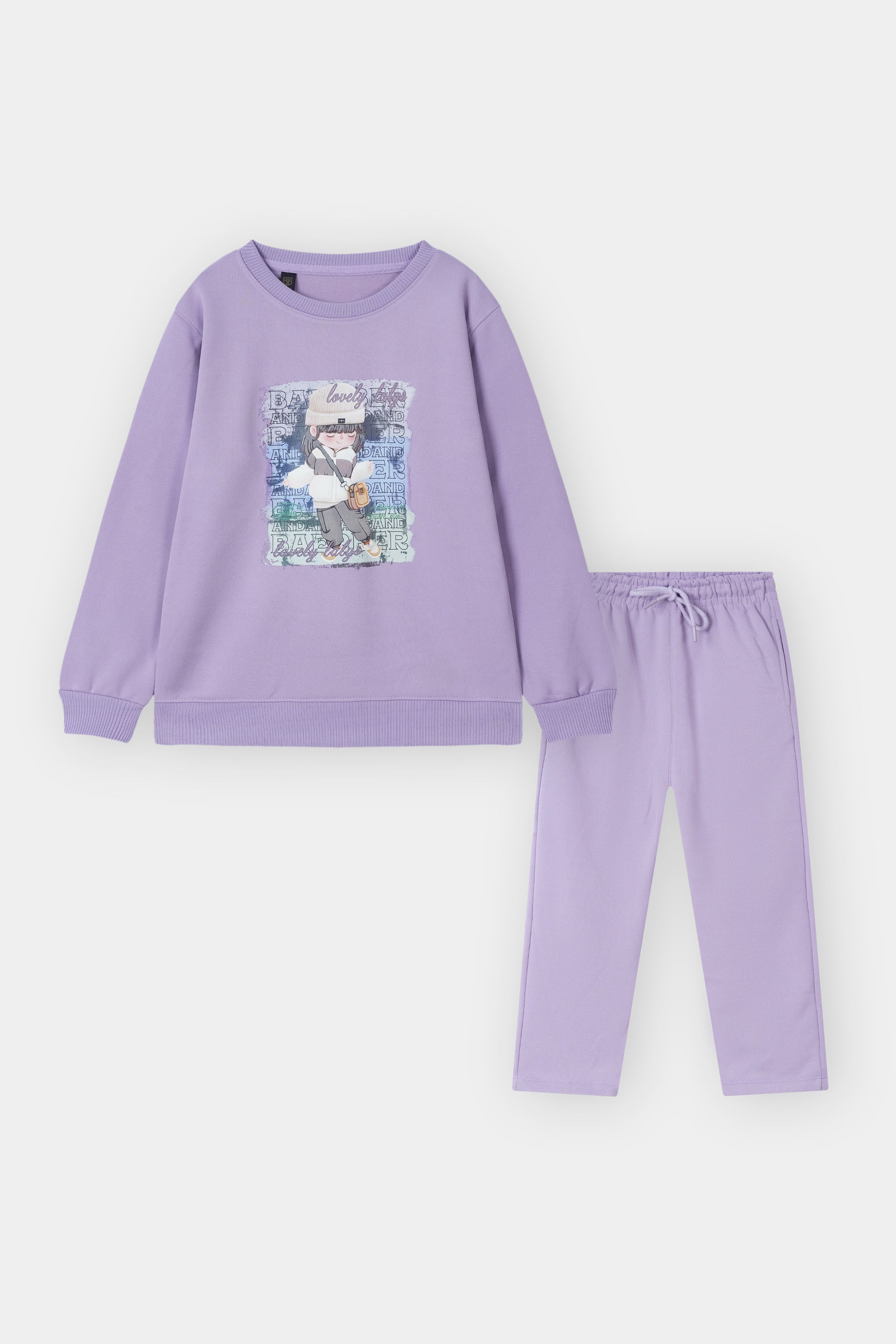 GIRLS ROUND NECK CORD SET