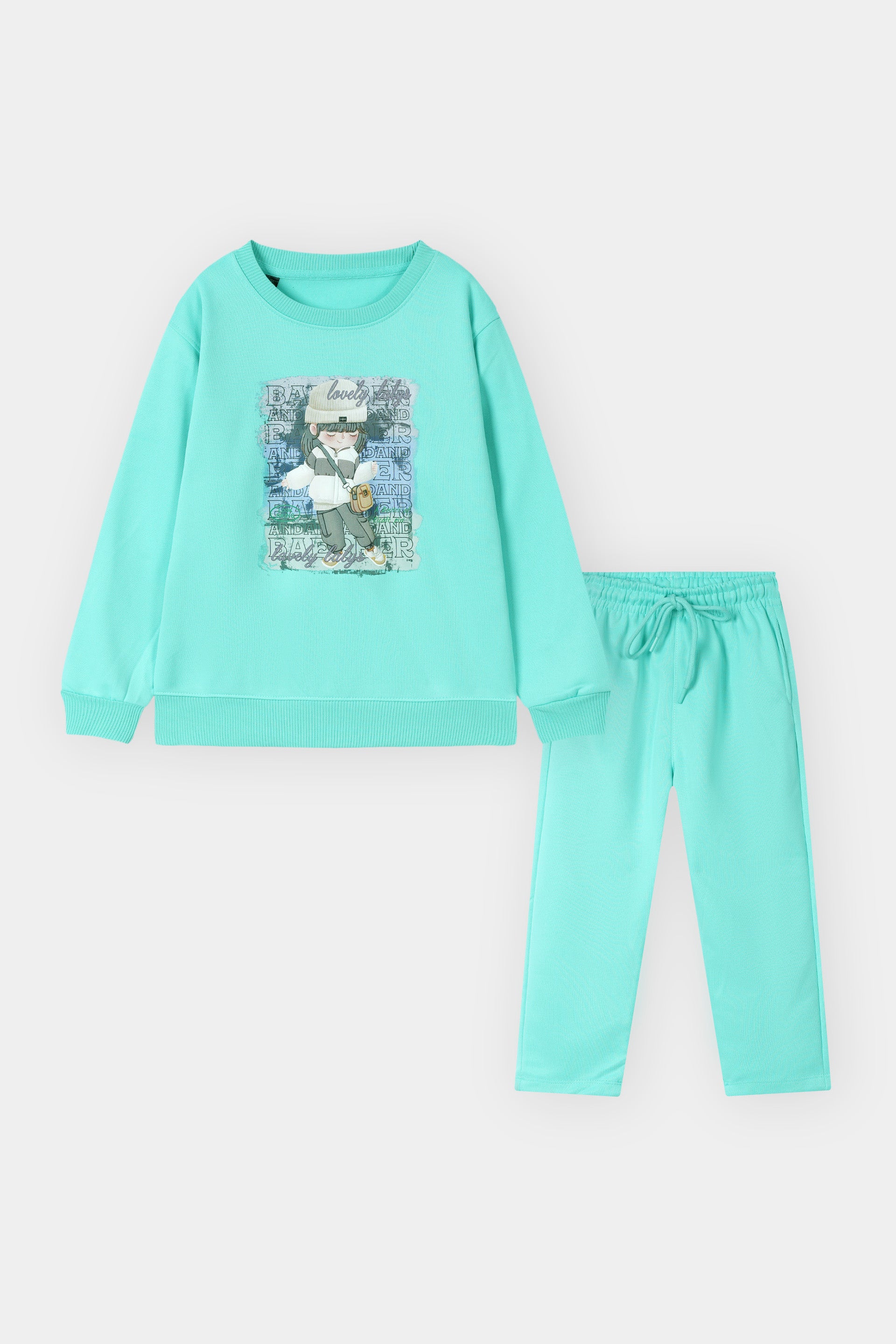 GIRLS ROUND NECK CORD SET