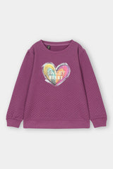 GIRLS "HEART SEQUINECE EMBROIDERED" SWEAT SHIRT