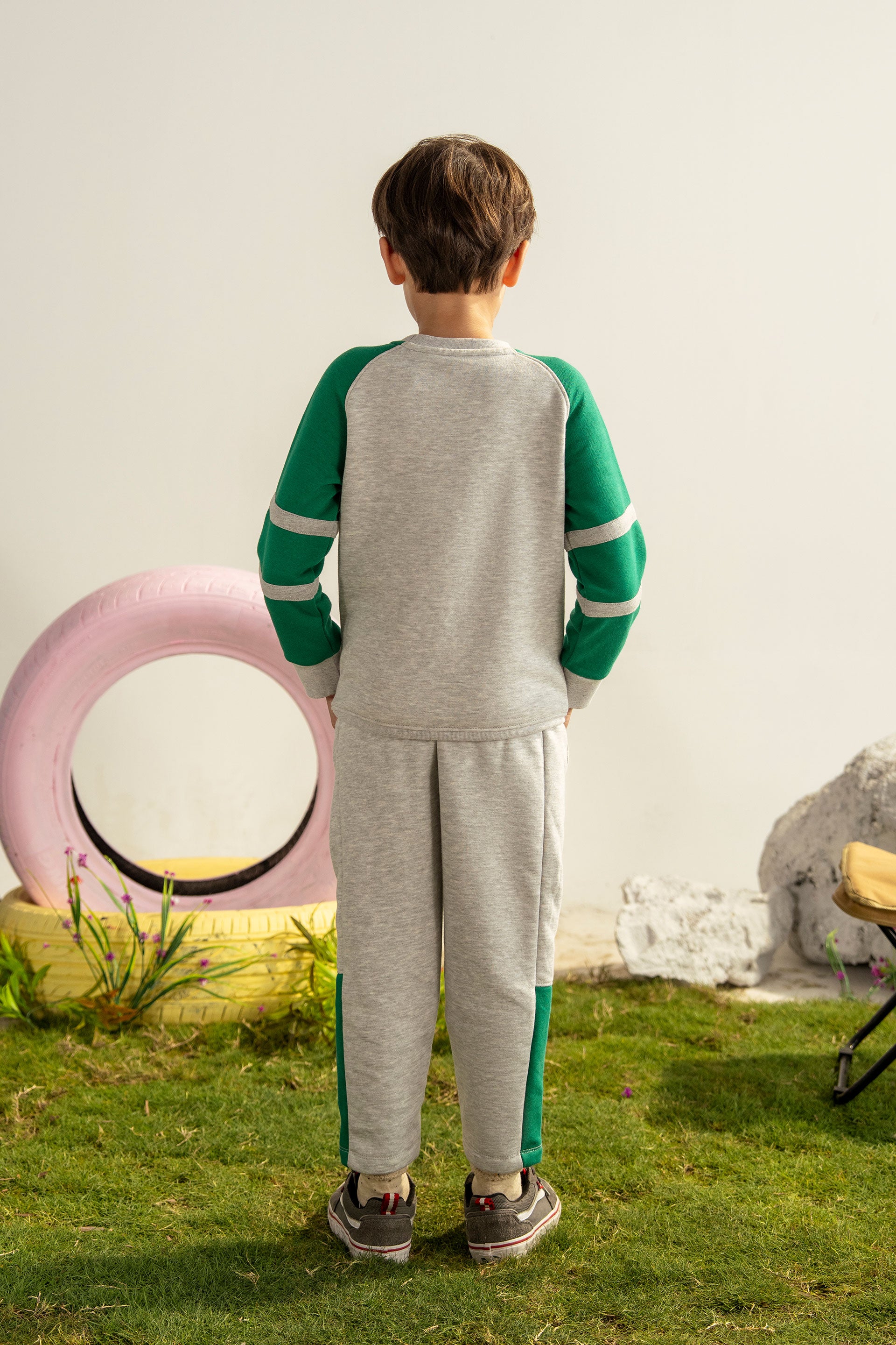 BOYS ROUND NECK CORD SET