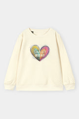 GIRLS "HEART SEQUINECE EMBROIDERED" SWEAT SHIRT
