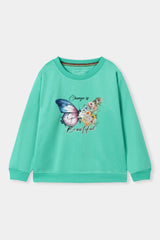 GIRLS COTTON FLEECE SWEAT SHRIT