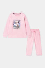 GIRLS PRINTED FLEECE TRACK SUIT