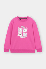 GIRLS COTTON FLEECE SWEAT SHRIT