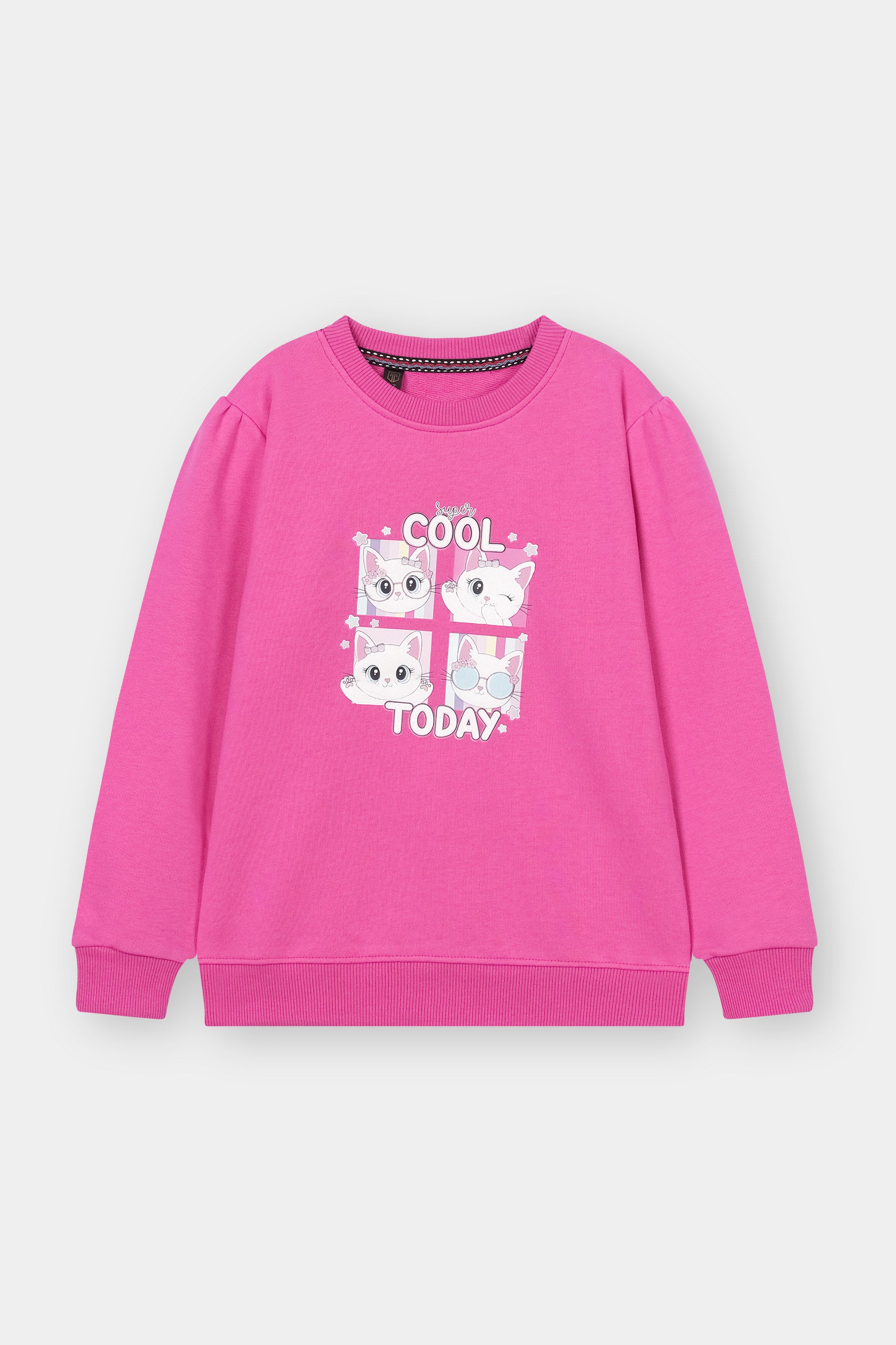 GIRLS COTTON FLEECE SWEAT SHRIT