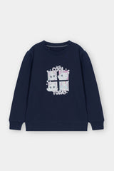 GIRLS COTTON FLEECE SWEAT SHRIT
