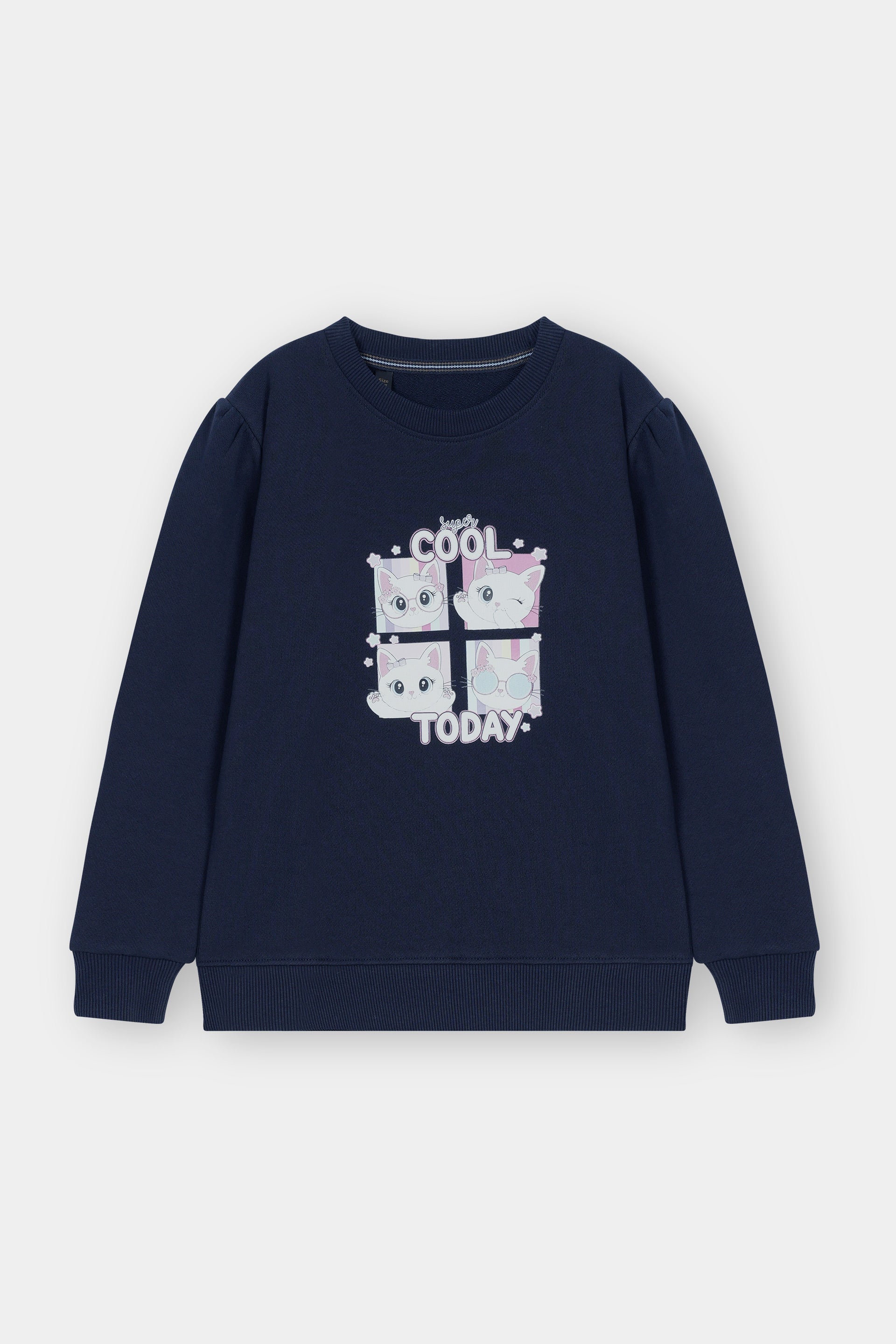 GIRLS COTTON FLEECE SWEAT SHRIT