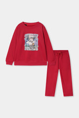 GIRLS PRINTED FLEECE TRACK SUIT