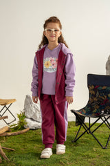 GIRLS MICRO FLEECE BUTTON DOWN CORD SET