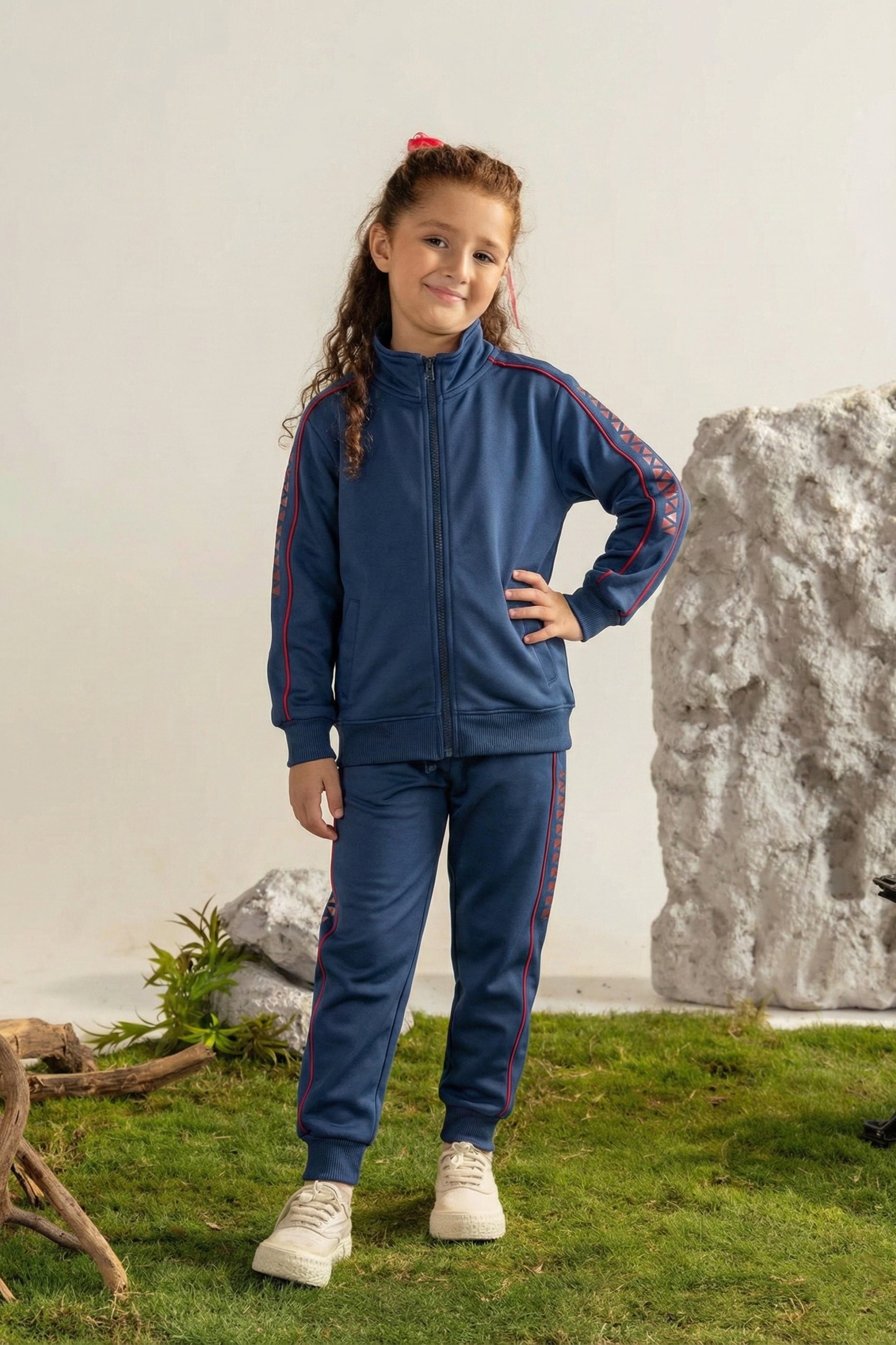 GIRLS MOCK NECK FLEECE CORD SET